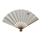Japanese Paper Folding Fan Sensu Vtg Bamboo Frame White Naritasan Temple 5D95-AD - Fan-chidorivintage.com