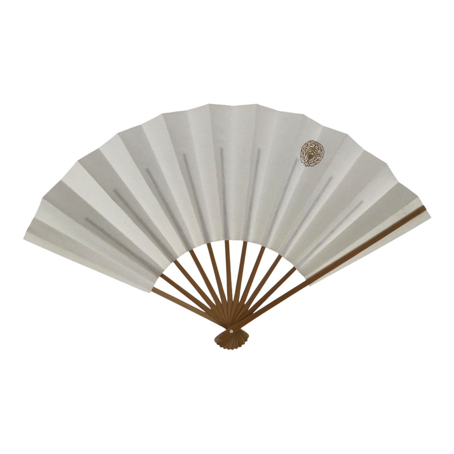 Japanese Paper Folding Fan Sensu Vtg Bamboo Frame White Naritasan Temple 5D95-AD - Fan-chidorivintage.com