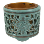 Japanese Buddhist Altar Porcelain Incense Burner Koro Vtg Celadon Blue BA932-OT - Buddhist-chidorivintage.com