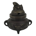Japanese Buddhist Altar Fitting Bronze Incense Burner Vtg Koro Shishi Lion BA935-OT - Buddhist-chidorivintage.com