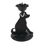 Japanese Buddhist Altar Fitting Metal Dog Candle Stand Vtg Shokudai Black BA938-OT - Buddhist-chidorivintage.com