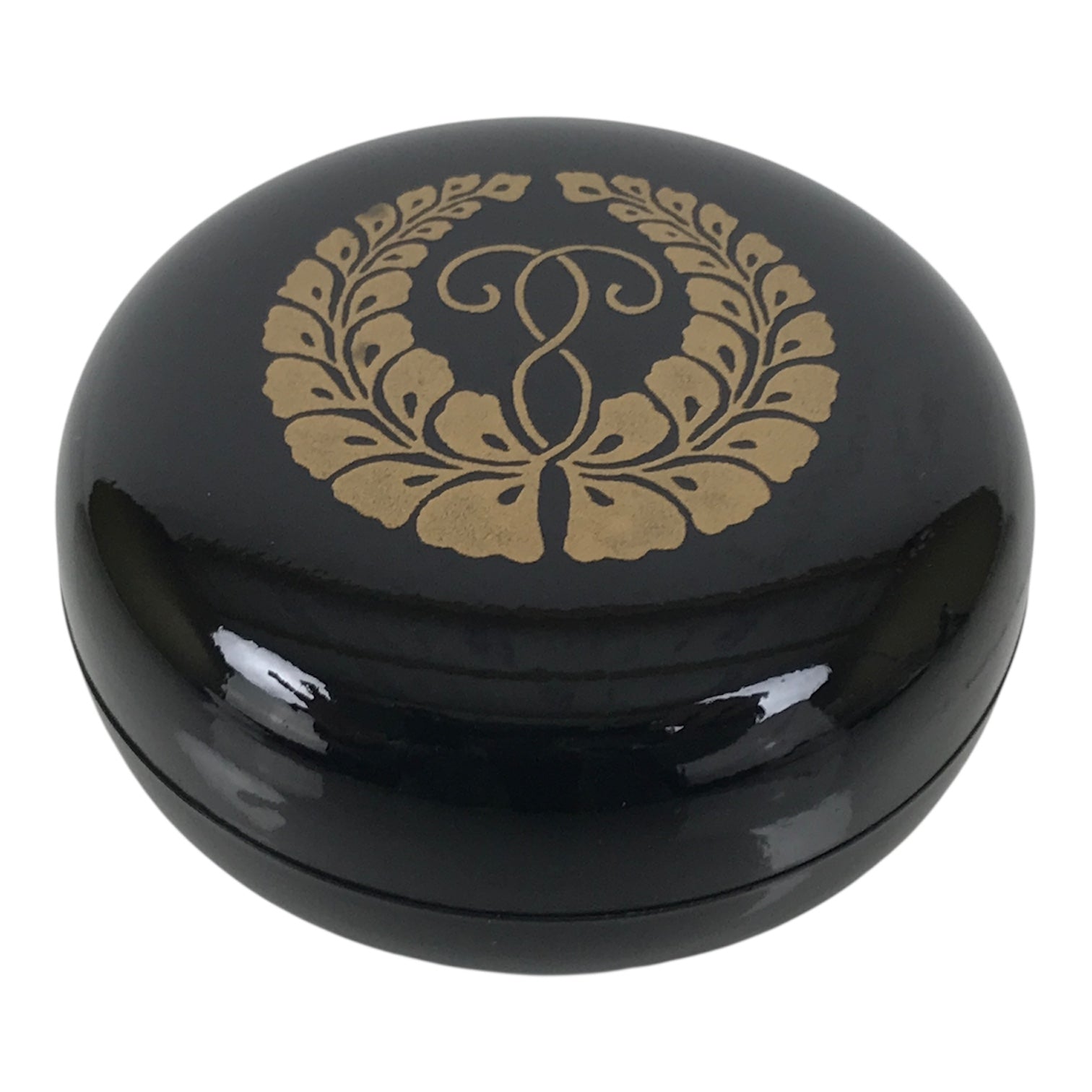 Japanese Buddhist Altar Fitting Resin Incense Container Kogo Black Gold BA940-OT - Buddhist-chidorivintage.com