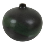 Japanese Ceramic Flower Vase Vtg Ikebana Kabin Round Ball Green Dark Brown FK241-KT - Vase-chidorivintage.com