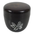 Japanese Resin Lacquer Replica Matcha Tea Caddy Natsume Sado Brown Floral TG197-KT - Tea Ceremony-chidorivintage.com