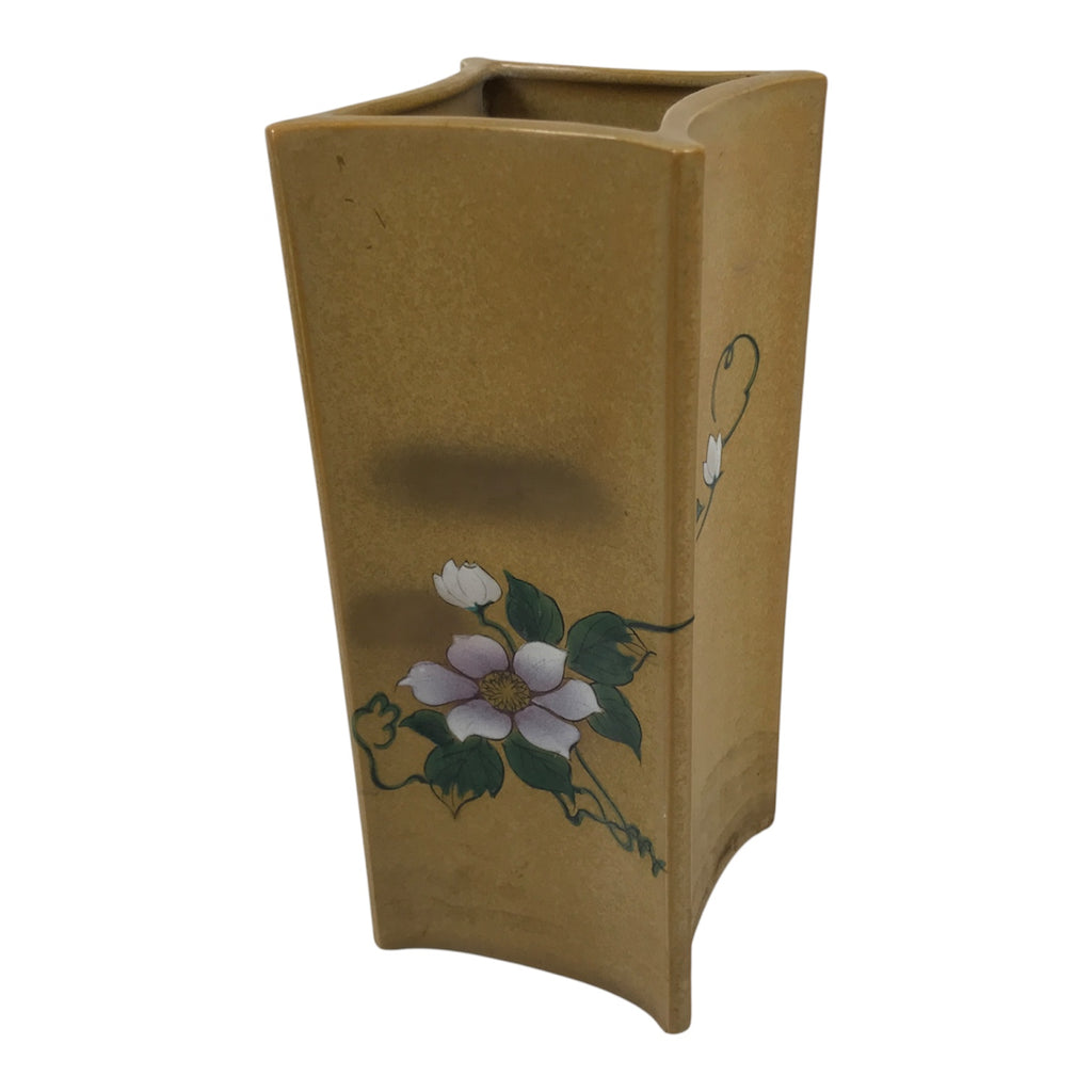 Japanese Kutani Ware Porcelain Flower Vase Vtg Ikebana Kabin Floral Square FK242-KT - Vase-chidorivintage.com