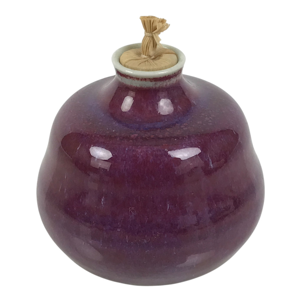 Japanese Porcelain Matcha Tea Container Vtg Chaire Natsume Sado Purple TG201-KT - Tea Ceremony-chidorivintage.com
