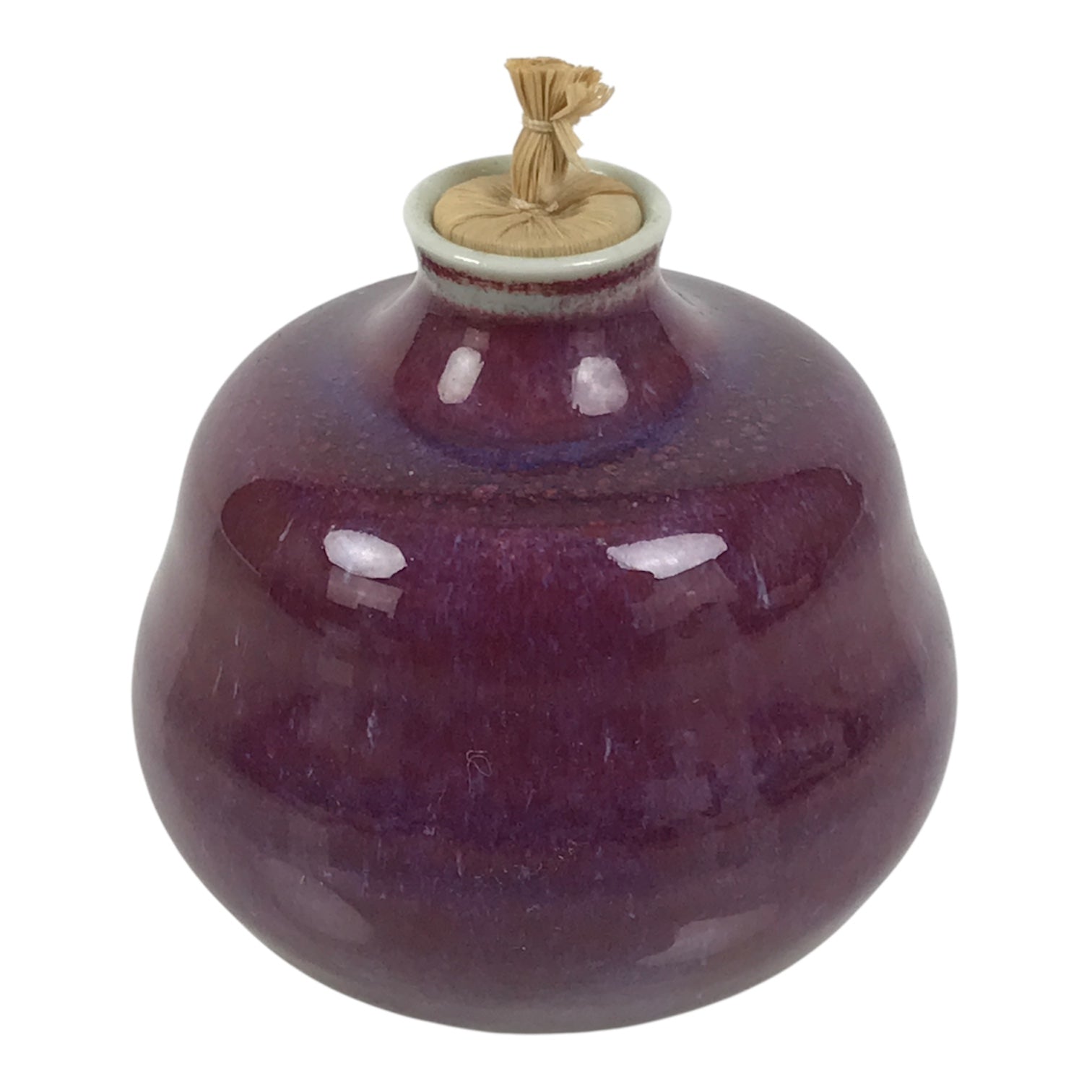 Japanese Porcelain Matcha Tea Container Vtg Chaire Natsume Sado Purple TG201-KT - Tea Ceremony-chidorivintage.com
