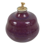 Japanese Porcelain Matcha Tea Container Vtg Chaire Natsume Sado Purple TG201-KT - Tea Ceremony-chidorivintage.com
