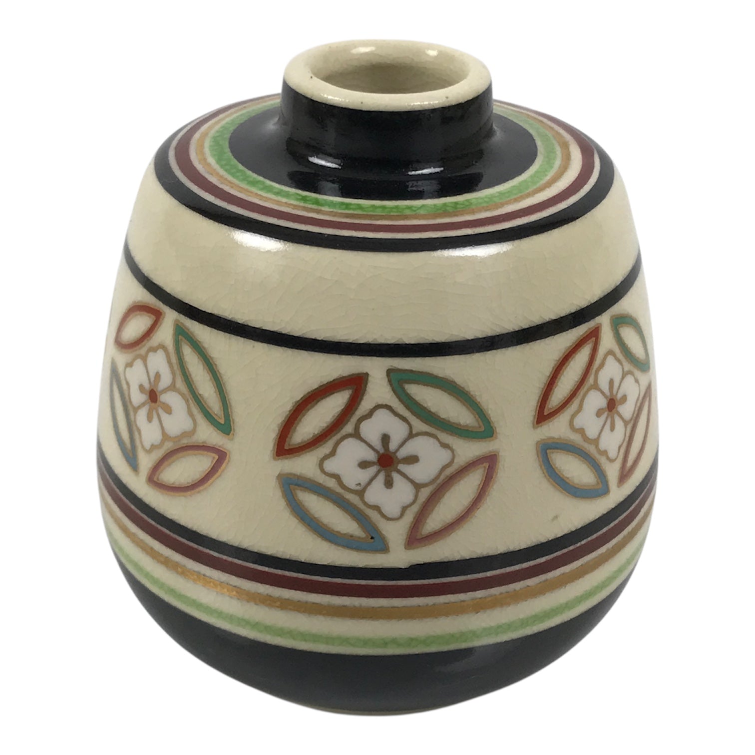 Japanese Kyo Ware Porcelain Matcha Tea Container Vtg Chaire Sado Shippo TG202-KT - Tea Ceremony-chidorivintage.com