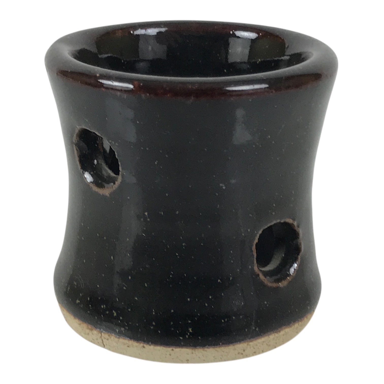 Japanese Ceramic Tea Ceremony Kettle Lid Ladle Rest Vtg Futaoki Sado Black TG204-KT - Tea Ceremony-chidorivintage.com