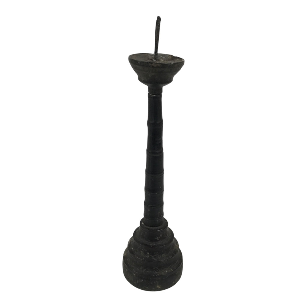 Japanese Buddhist Altar Fitting Lacquered Wood Candle Stand Vtg Shokudai BA941-OT - Buddhist-chidorivintage.com