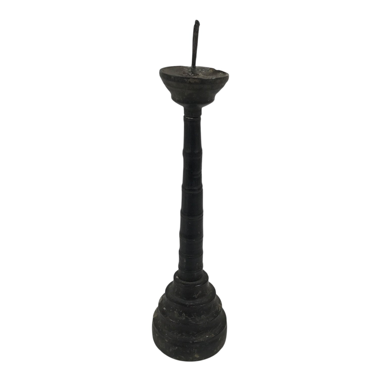 Japanese Buddhist Altar Fitting Lacquered Wood Candle Stand Vtg Shokudai BA941-OT - Buddhist-chidorivintage.com