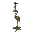 Japanese Buddhist Altar Fitting Brass Candle Stand Vtg Crane Shokudai BA942-OT - Buddhist-chidorivintage.com