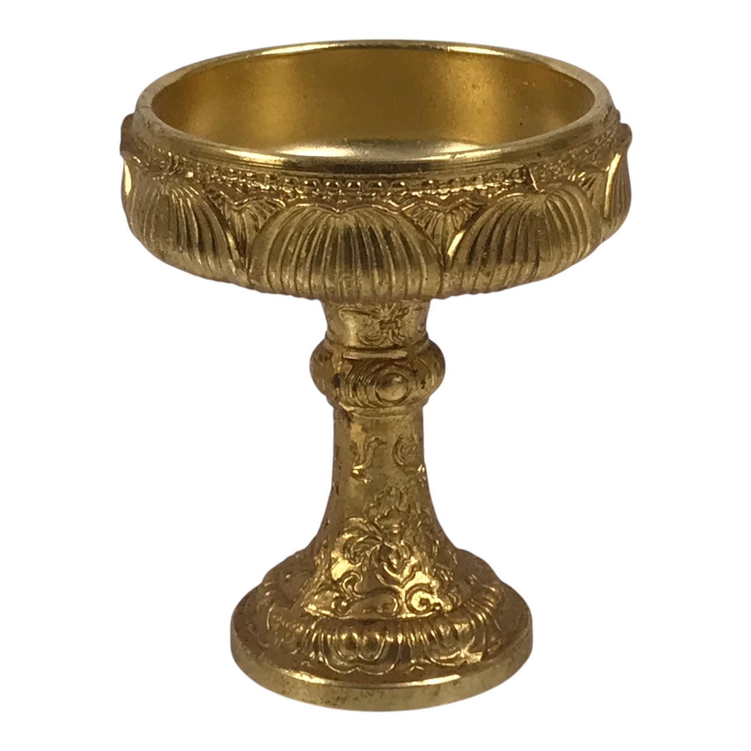 Japanese Buddhist Altar Fitting 24KGP Rice Offering Cup Vtg Butsugu Gold BA956-OT - Buddhist-chidorivintage.com