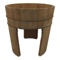 Japanese Handmade Natural Wood High Bucket Vtg Chozuoke Oke Legs Water BK57-OT - Wood-chidorivintage.com