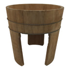 Japanese Handmade Natural Wood High Bucket Vtg Chozuoke Oke Legs Water BK57-OT - Wood-chidorivintage.com