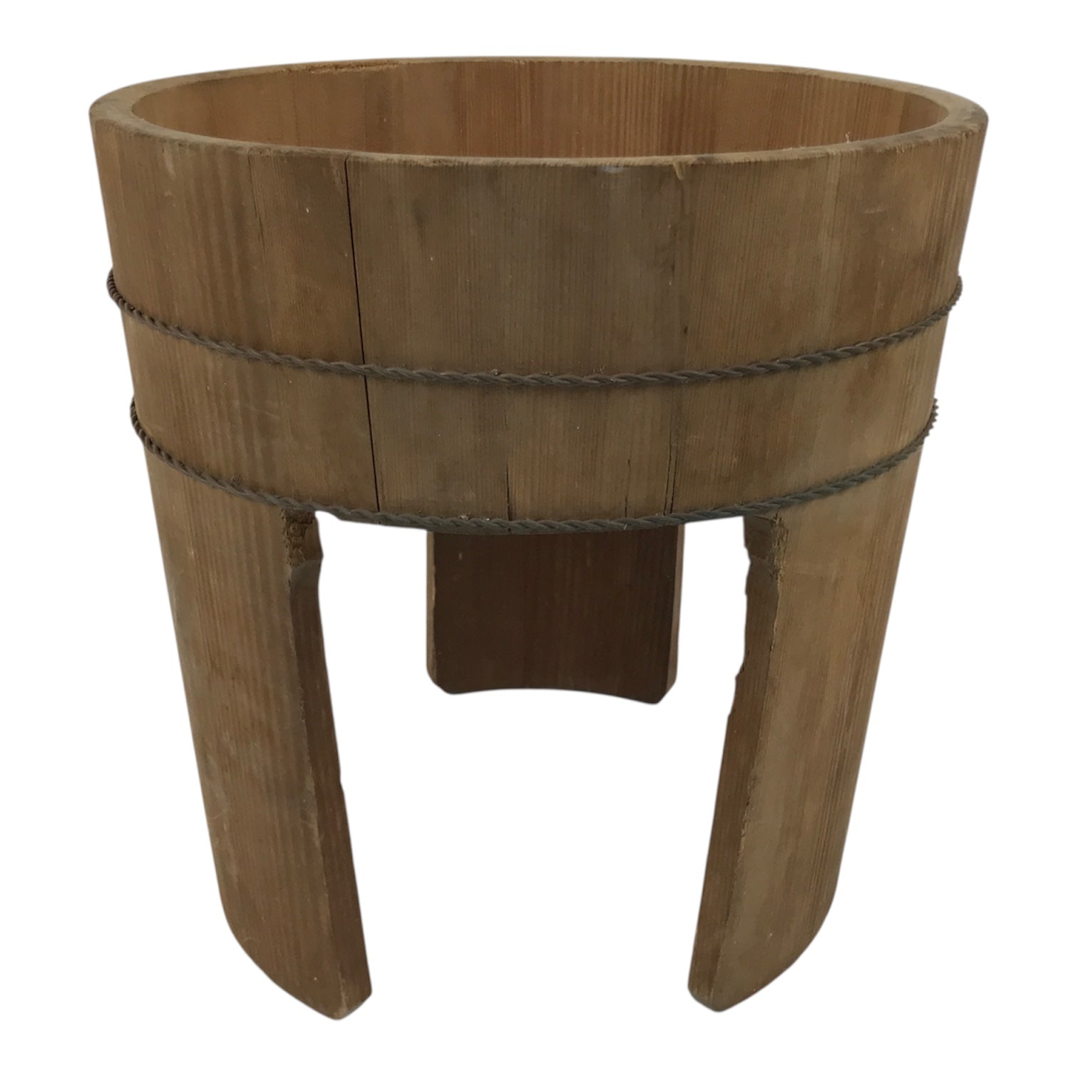 Japanese Handmade Natural Wood High Bucket Vtg Chozuoke Oke Legs Water BK57-OT - Wood-chidorivintage.com