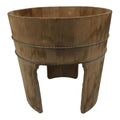 Japanese Handmade Natural Wood High Bucket Vtg Chozuoke Oke Legs Water BK58-OT - Wood-chidorivintage.com