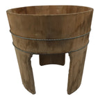 Japanese Handmade Natural Wood High Bucket Vtg Chozuoke Oke Legs Water BK58-OT - Wood-chidorivintage.com
