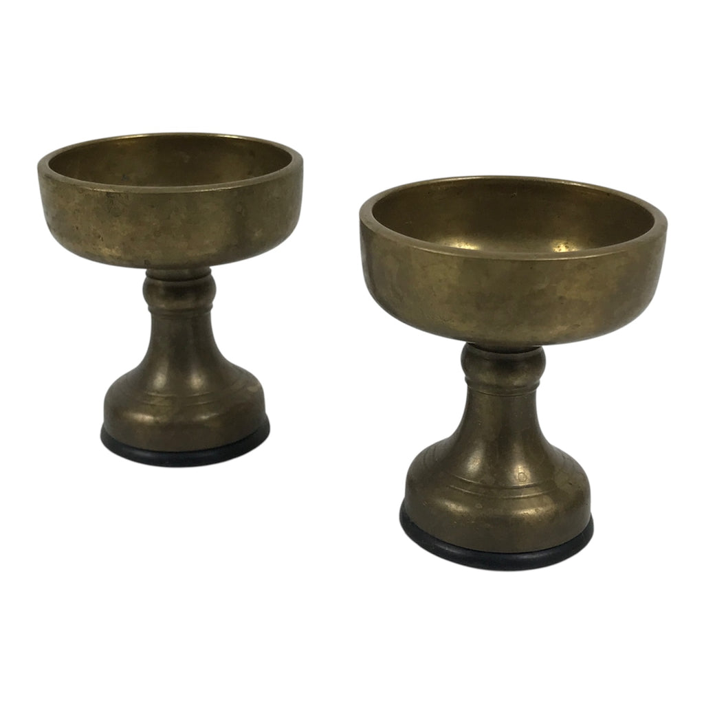 Japanese Buddhist Altar Fitting Brass Rice Offering Cups Butsugu 2pcs Gold BA970-OT - Buddhist-chidorivintage.com