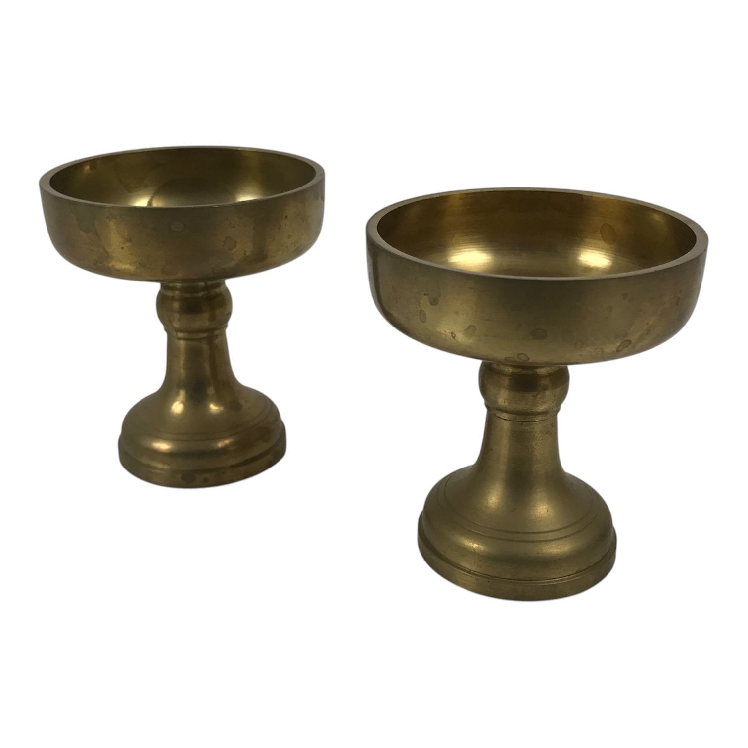 Japanese Buddhist Altar Fitting Brass Rice Offering Cups Butsugu 2pcs Gold BA974-OT - Buddhist-chidorivintage.com