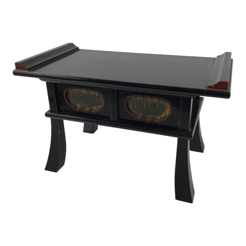 Japanese Buddhist Altar Fitting Lacquer Kyozukue Offering Table Black Red BA978-OT - Buddhist-chidorivintage.com