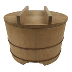 Japanese Large Handcrafted Lidded Wooden Oke Bucket Vtg Water Rice Storage BK59-OT - Wood-chidorivintage.com
