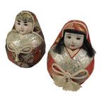 Japanese Hime Daruma Nishiki Doll Ningyo Empress Emperor Hina Ohinasama ID690-AD - Doll-chidorivintage.com