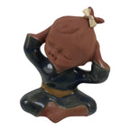 Japanese Seto Ceramic Young Girl Figurine Vtg Child Blue Kimono Red Clay ST99-AD - Figurine-chidorivintage.com
