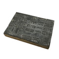 Japanese Metal Stamp Schematic Diagram Rectifier Vtg Wood Base Stationary HS288-OT - Hanko-chidorivintage.com