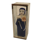 Japanese Nun Doll Figurine Glass Case Display Vtg Nagasaki Souvenir Ningyo ST109-AD - Figurines-chidorivintage.com