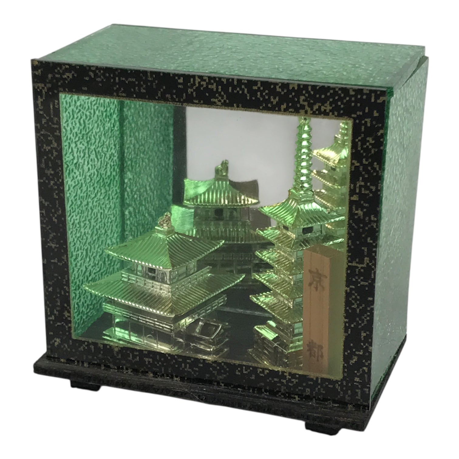 Japanese Famous Kyoto Landmarks Figurine Glass Case Display Vtg Souvenir ST112-AD - Figurines-chidorivintage.com