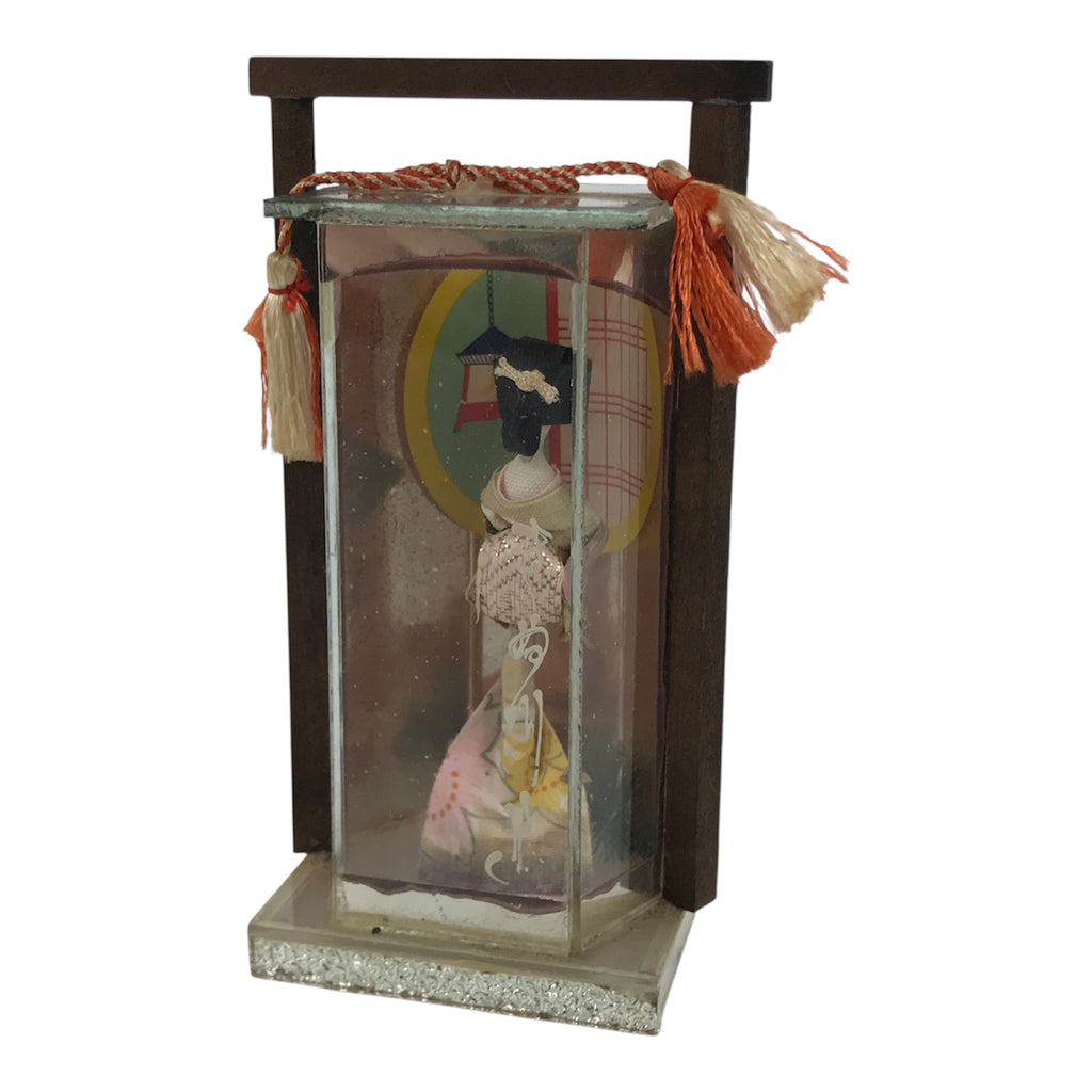 Japanese Geisha Doll Figurine Glass Case Display Vtg Kyoto Souvenir Ningyo ST113-AD - Figurines-chidorivintage.com