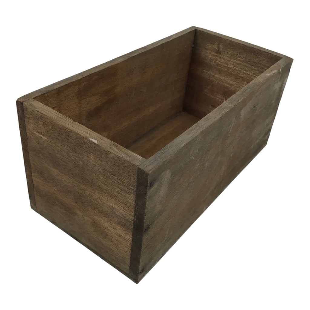 Vintage Japanese Wooden Pottery Storage Box Inside 24.5x11.5x11.5cm Brown X231-FB - Wooden Box-chidorivintage.com
