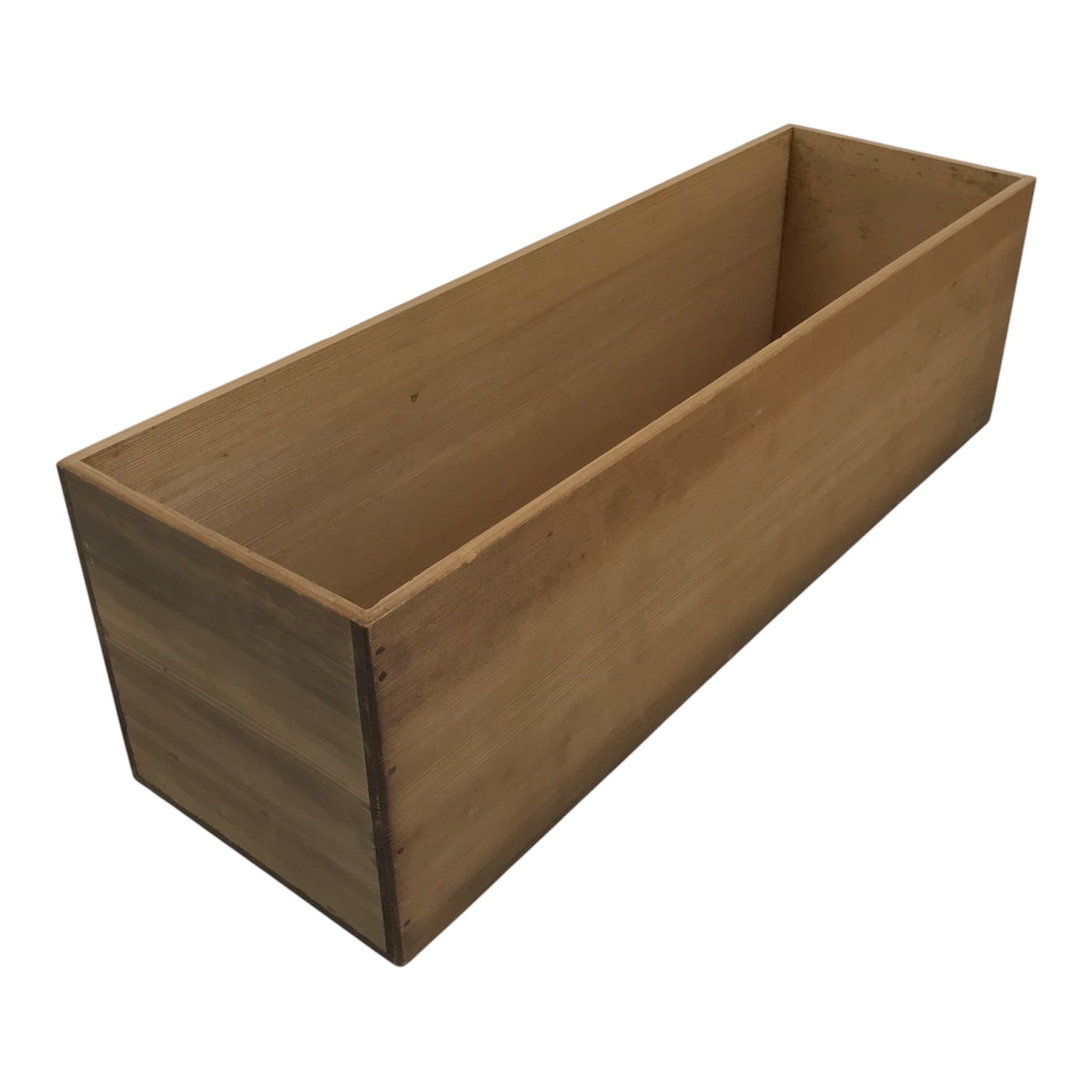 Vintage Japanese Wooden Pottery Storage Box Inside 55.5x16x16cm Brown X232-FB - Wooden Box-chidorivintage.com