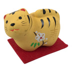 Japanese Clay Figurine Zodiac Tiger Vtg Lucky Charm Doll Statue Yellow ST120-AD - Figurine-chidorivintage.com