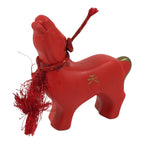 Japanese Clay Figurine Zodiac Horse Vtg Lucky Charm Display Statue Red ST121-AD - Figurine-chidorivintage.com