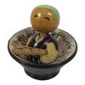 Japanese Wooden Kokeshi Doll Vtg Figurine Wobbly Head Monk Mortar Kanji KF845-AD - Kokeshi-chidorivintage.com