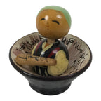 Japanese Wooden Kokeshi Doll Vtg Figurine Wobbly Head Monk Mortar Kanji KF845-AD - Kokeshi-chidorivintage.com