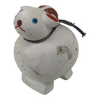 Japanese Clay Figurine Zodiac Sheep Vtg Lucky Charm Doll Statue White ST134-AD - Figurine-chidorivintage.com