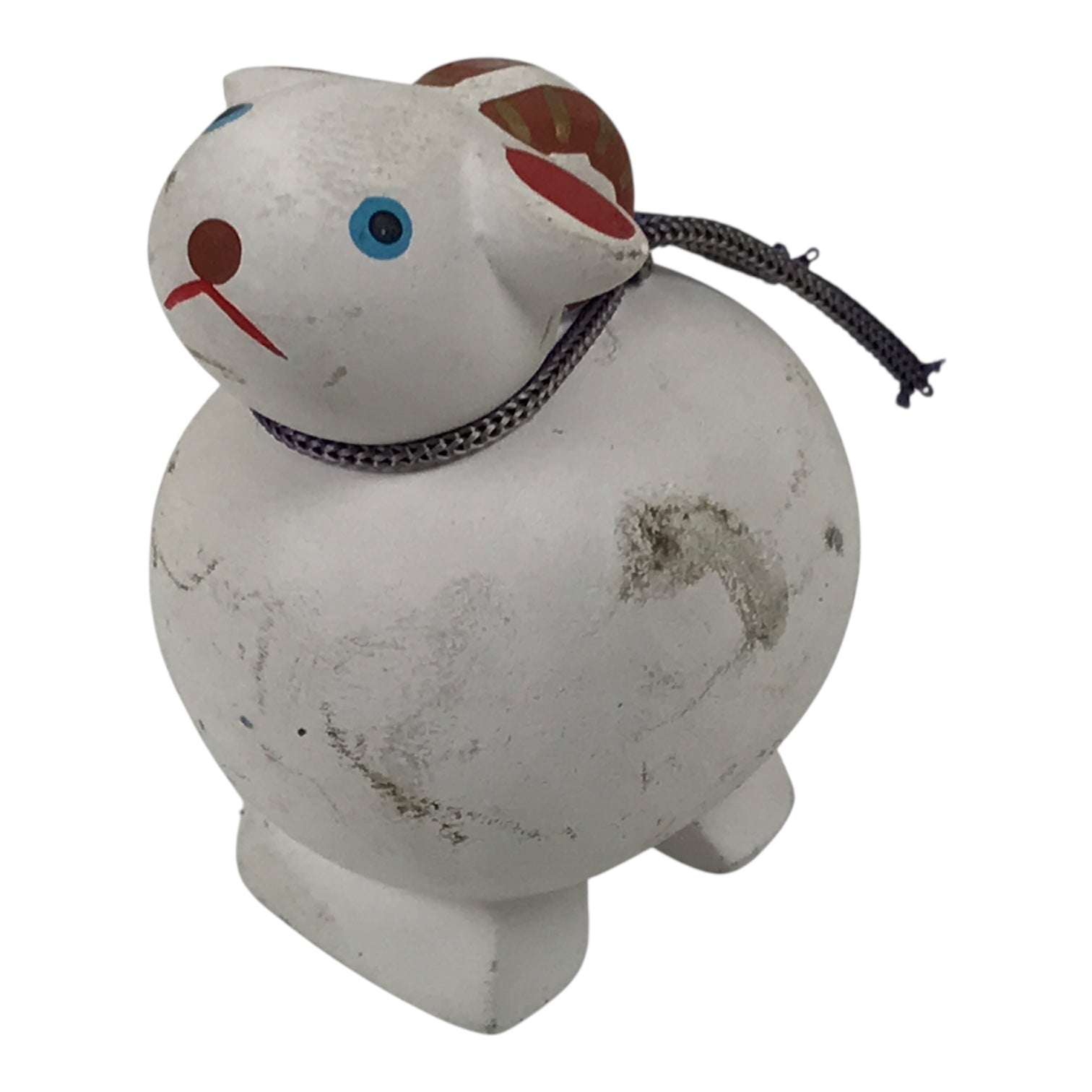 Japanese Clay Figurine Zodiac Sheep Vtg Lucky Charm Doll Statue White ST134-AD - Figurine-chidorivintage.com