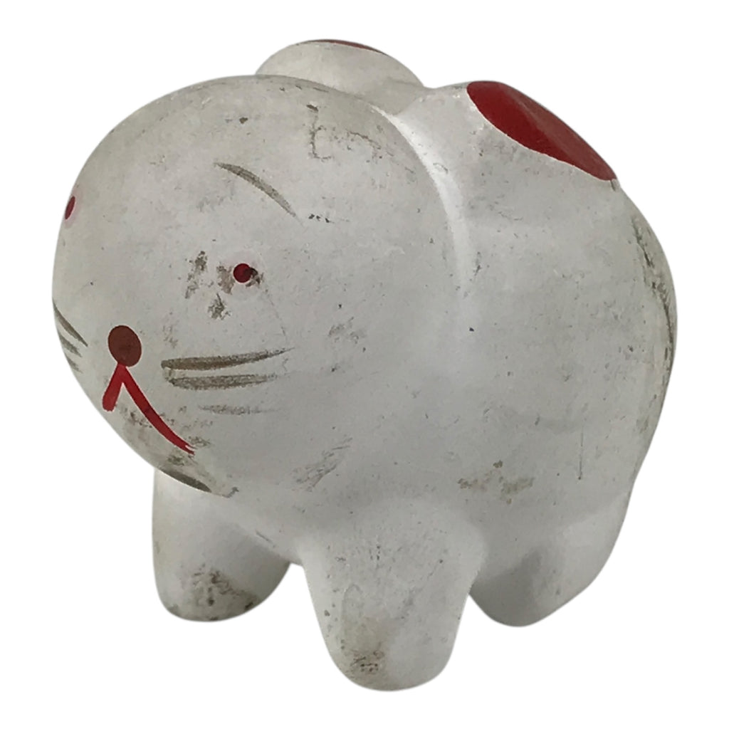 Japanese Clay Figurine Zodiac Rabbit Vtg Lucky Charm Doll Statue White ST135-AD - Figurine-chidorivintage.com