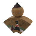 Japanese Wooden Kokeshi Doll Vtg Figurine Wobbly Head Kyoto Gion Brown KF847-AD - Kokeshi-chidorivintage.com