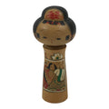 Japanese Wooden Kokeshi Doll Vtg Girl Traditional Craft Black Red Brown KF848-AD - Kokeshi-chidorivintage.com