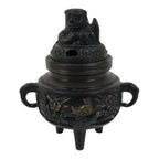 Japanese Buddhist Altar Fitting Bronze Incense Burner Vtg Koro Shishi Lion BA994-OT - Buddhist-chidorivintage.com