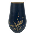 Japanese Ceramic Flower Vase Vtg Ikebana Kabin Dark Blue Floral Teardrop FK247-KT - Vase-chidorivintage.com