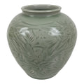 Japanese Porcelain Flower Vase Vtg Ikebana Kabin Celadon Green Floral FK249-KT - Vase-chidorivintage.com