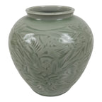 Japanese Porcelain Flower Vase Vtg Ikebana Kabin Celadon Green Floral FK249-KT - Vase-chidorivintage.com