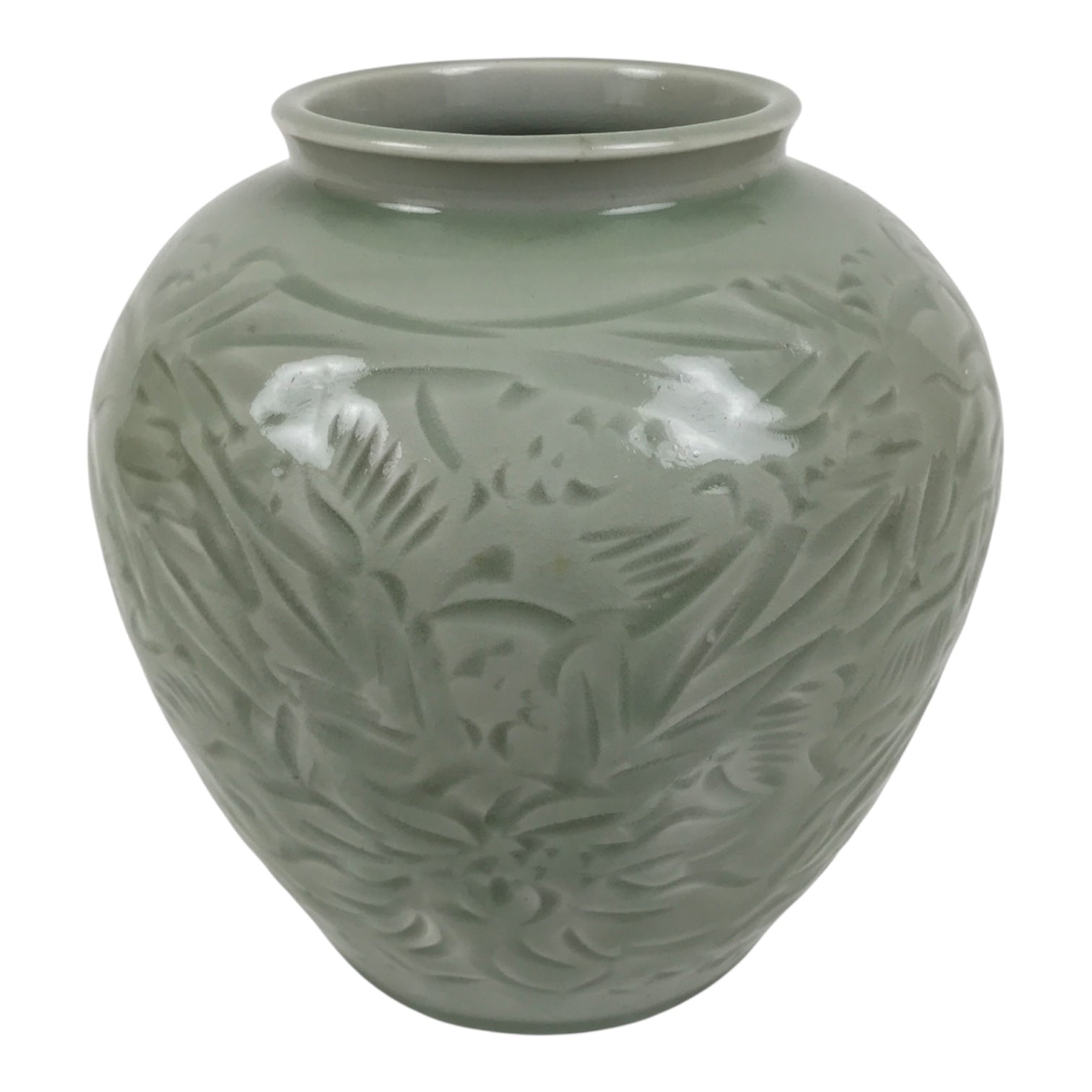 Japanese Porcelain Flower Vase Vtg Ikebana Kabin Celadon Green Floral FK249-KT - Vase-chidorivintage.com