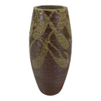 Japanese Shigaraki Ware Ceramic Flower Vase Vtg Ikebana Kabin Lines Brown FK253-KT - Vase-chidorivintage.com